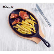 Cast iron preseasoned sizzling plate